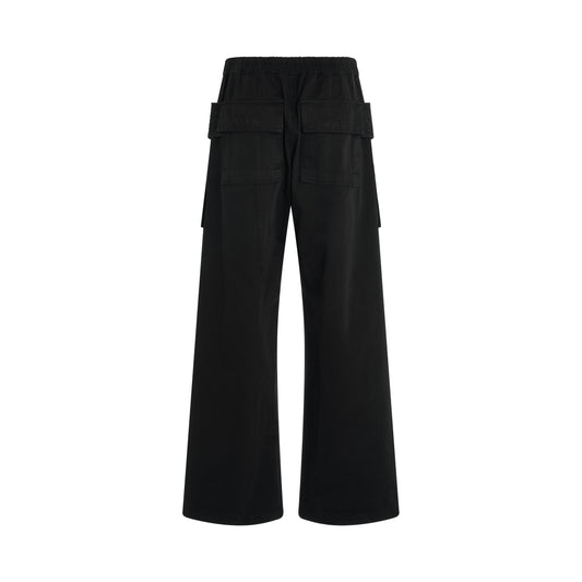 Creatch Wide Cargo Drawstring Pants in Black