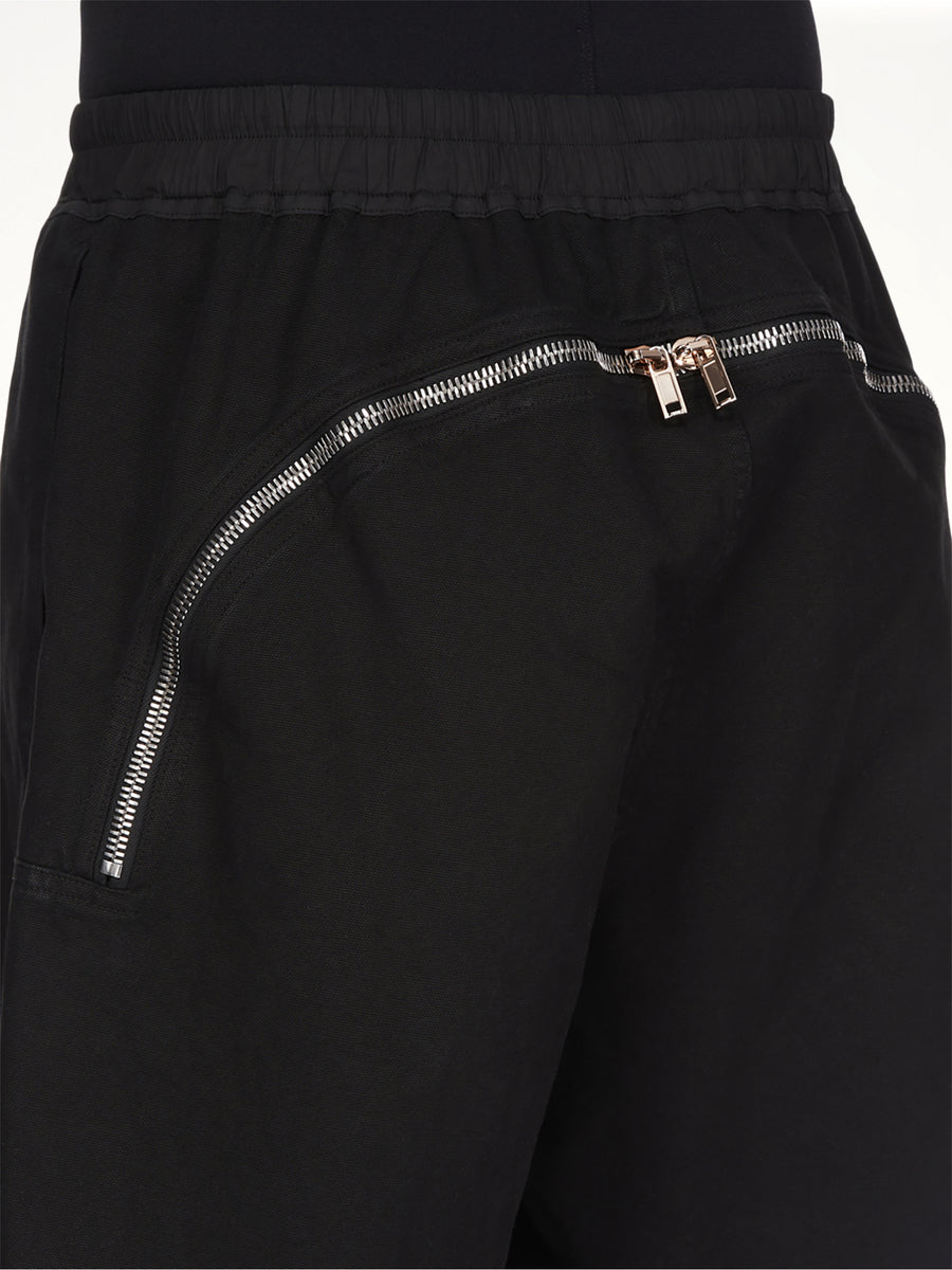 Long Boxers Butt Zip in Black
