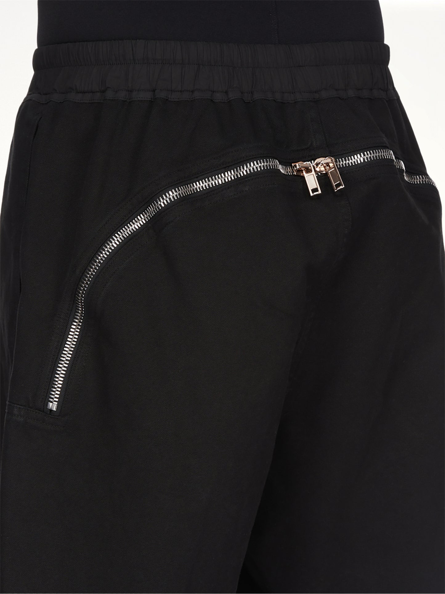 Long Boxers Butt Zip in Black