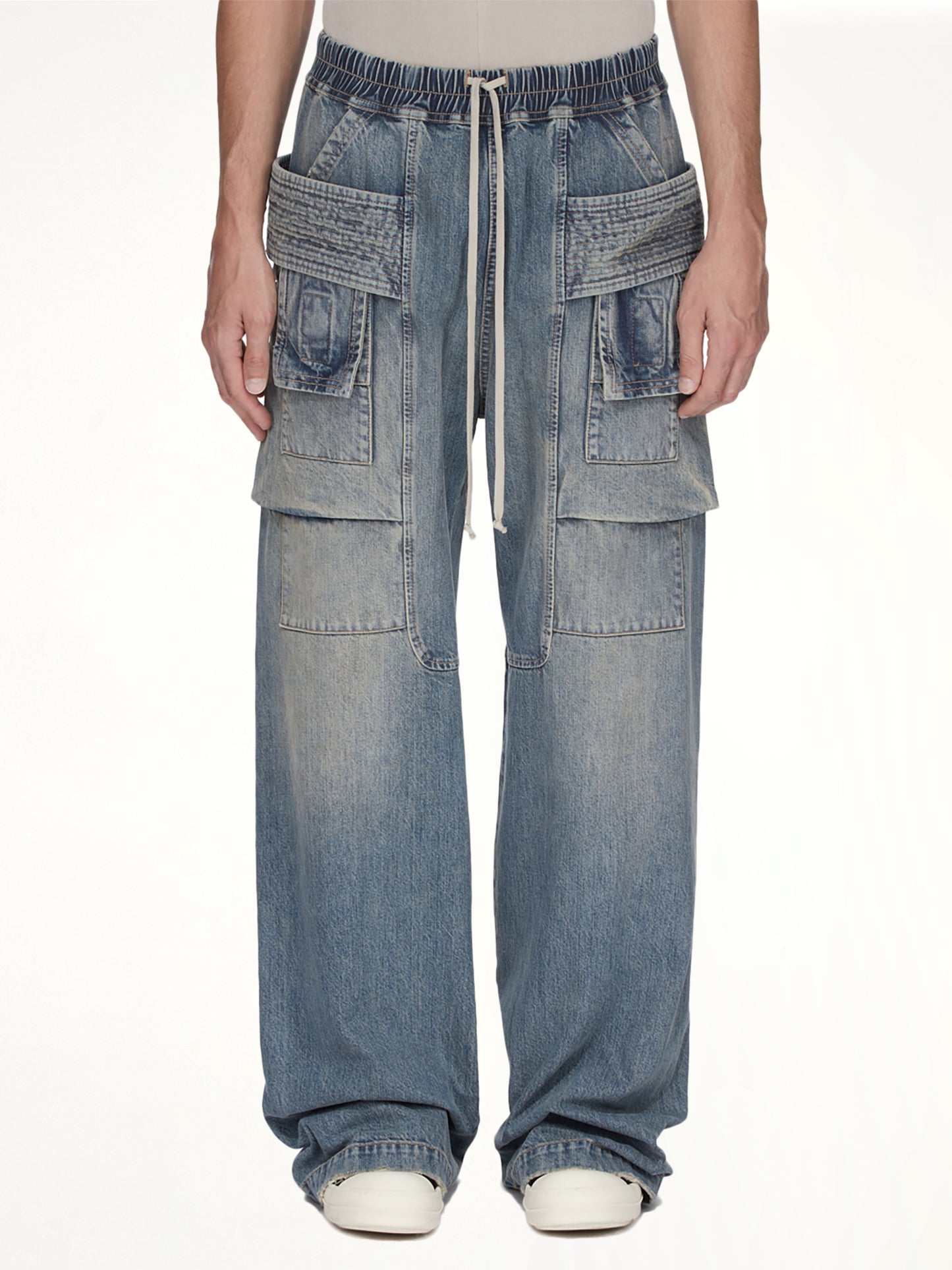 Creatch Wide Cargo Drawstring in Washed Indigo