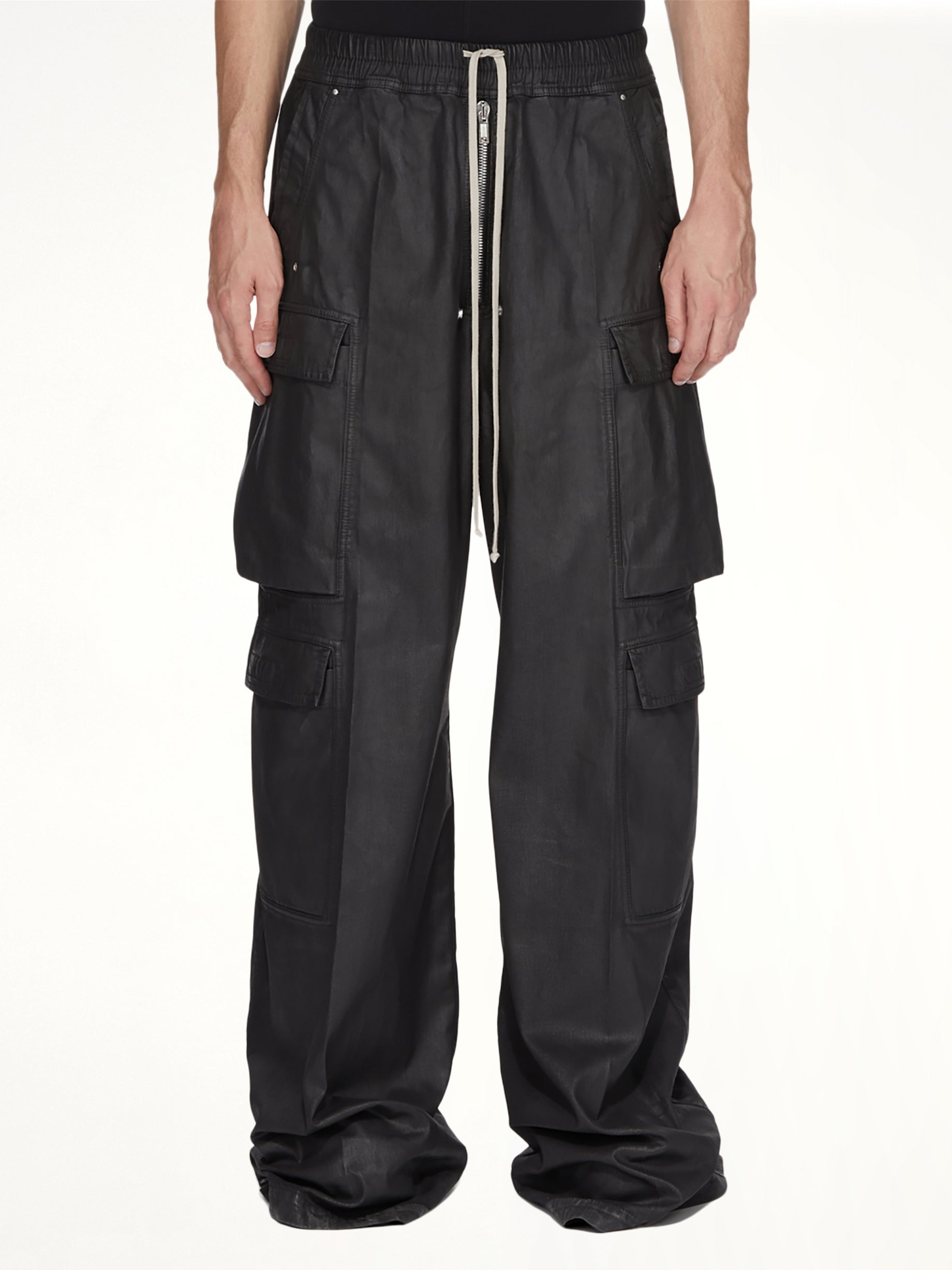 Denim Double Cargo Jumbo Belas in Black