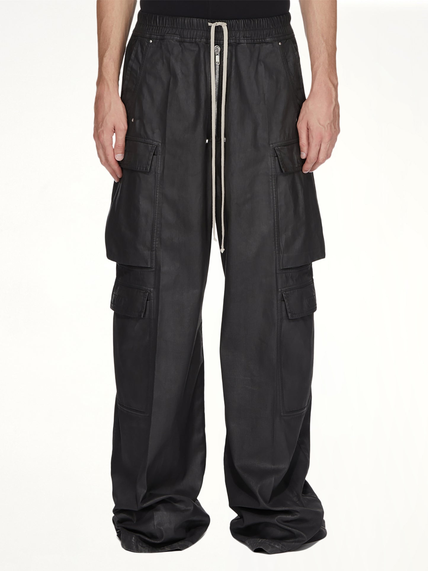 Denim Double Cargo Jumbo Belas in Black