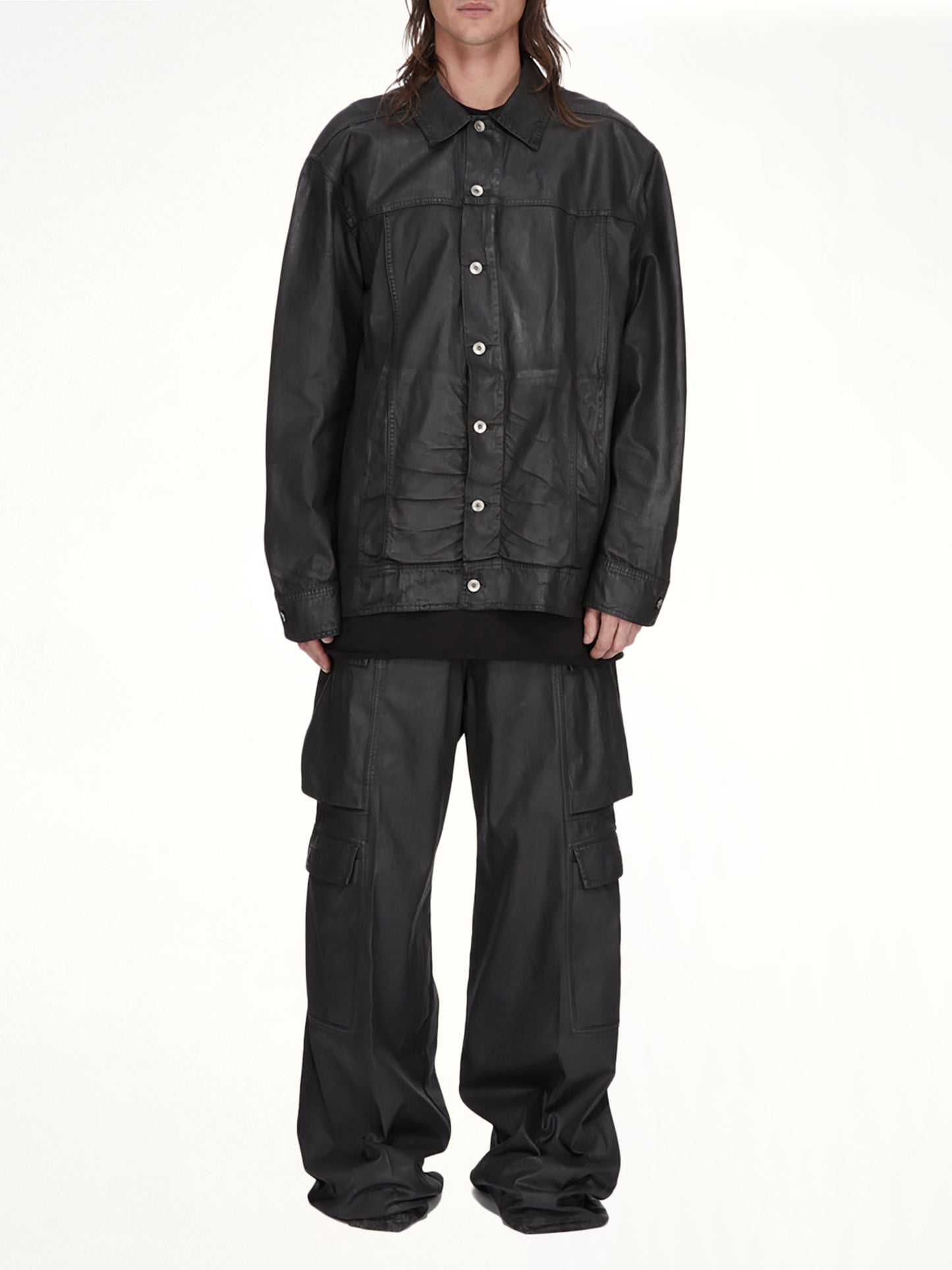 Denim Double Cargo Jumbo Belas in Black