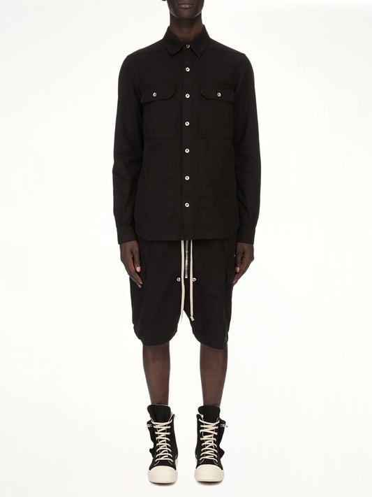 Woven Outershirt in Black