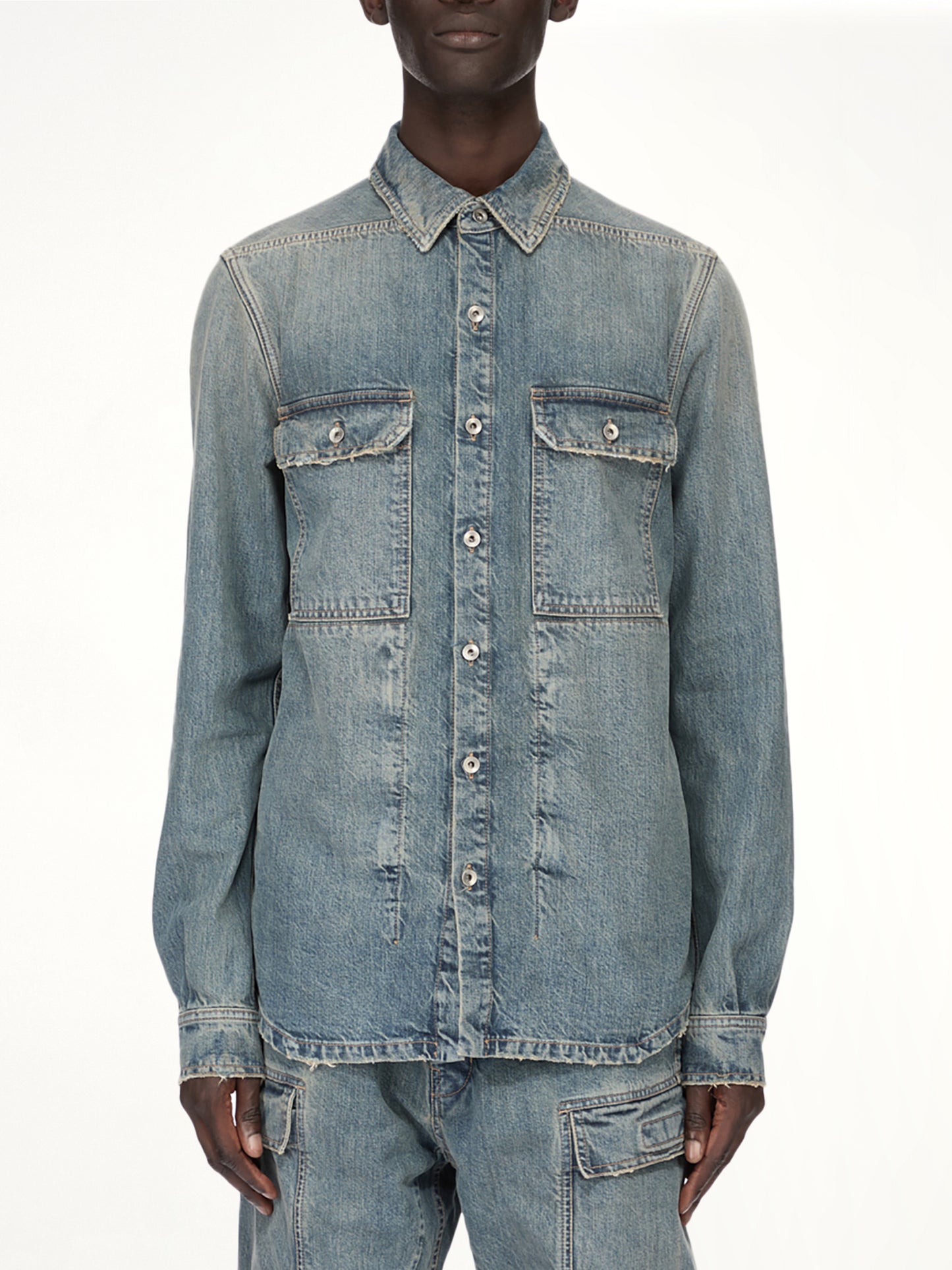 Denim Outershirt in Washed Indigo