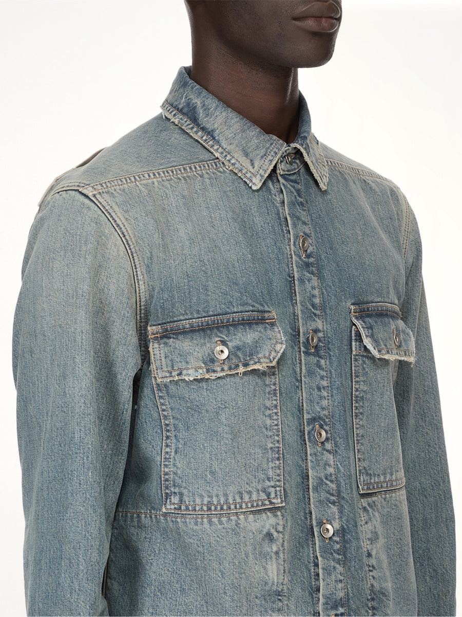 Denim Outershirt in Washed Indigo
