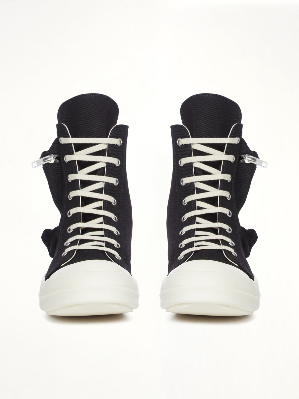 Cargo Sneaks in Black/Milk Back View | RICK OWENS DRKSHDW