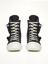 Cargo Sneaks in Black/Milk Back View | RICK OWENS DRKSHDW