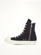 Cargo Sneaks in Black/Milk Top View | RICK OWENS DRKSHDW