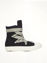 Megalace Sneaks in Black/Milk Side View | RICK OWENS DRKSHDW