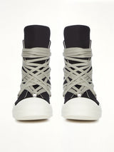 Megalace Sneaks in Black/Milk Back View | RICK OWENS DRKSHDW