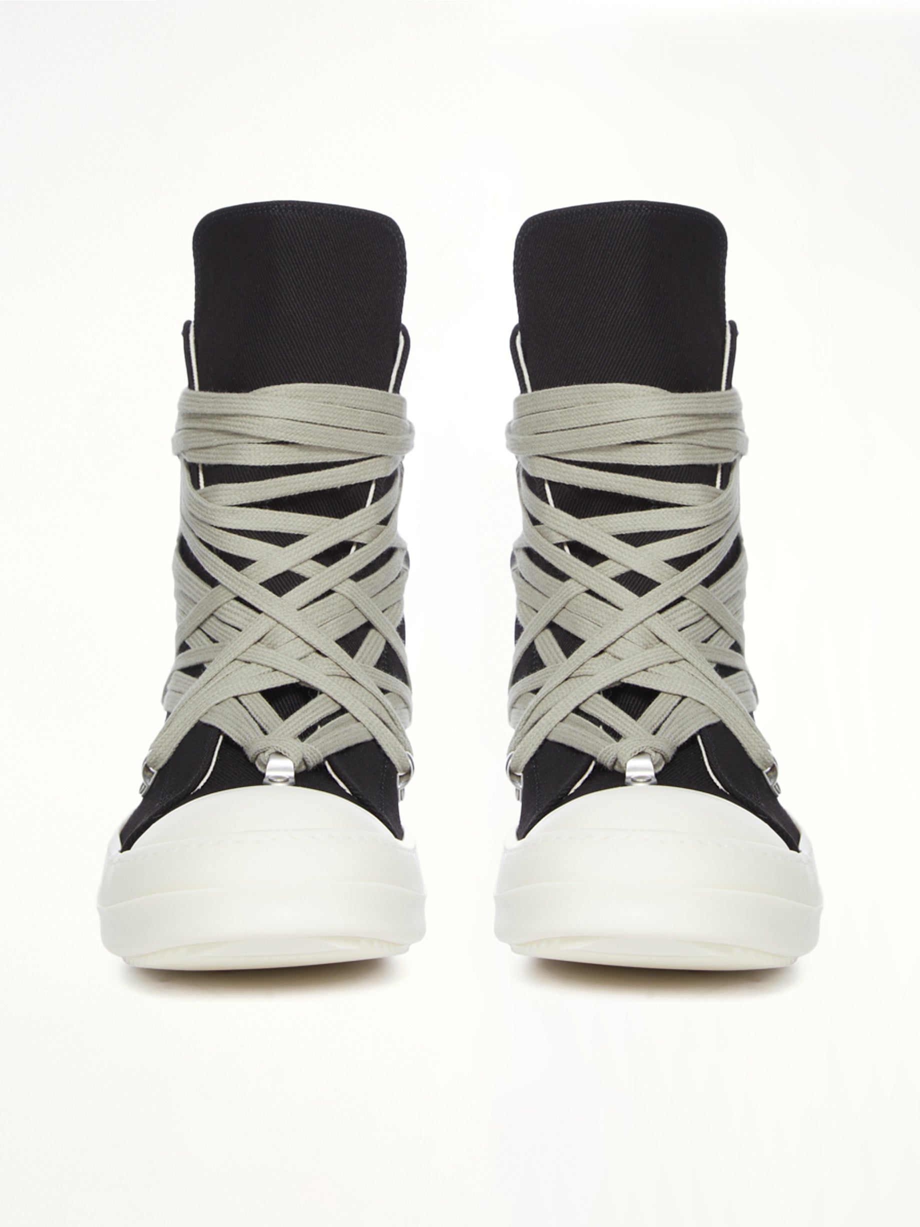 Megalace Sneaks in Black/Milk Back View | RICK OWENS DRKSHDW