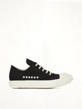 Extreme Low Sneaks in Black/Milk Side View | RICK OWENS DRKSHDW