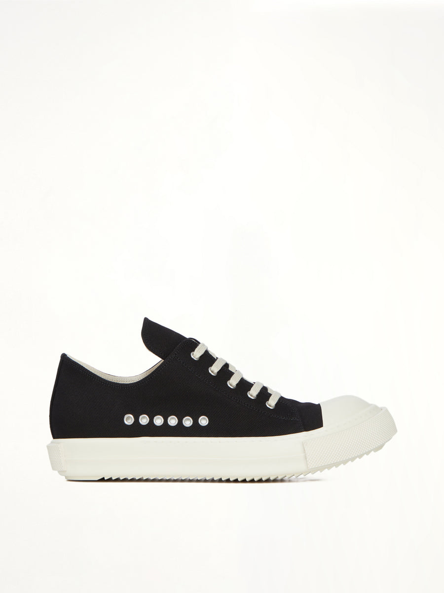 Extreme Low Sneaks in Black/Milk Side View | RICK OWENS DRKSHDW