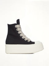 Mega Bumper Jumbolace Sneaks in Black/Milk Side View | RICK OWENS DRKSHDW