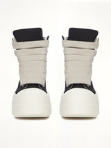 Mega Bumper Jumbolace Sneaks in Black/Milk Back View | RICK OWENS DRKSHDW