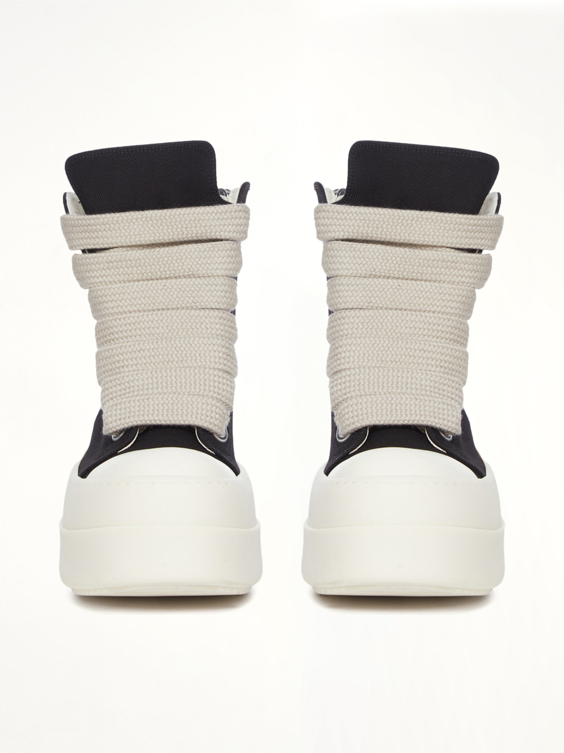 Mega Bumper Jumbolace Sneaks in Black/Milk Back View | RICK OWENS DRKSHDW