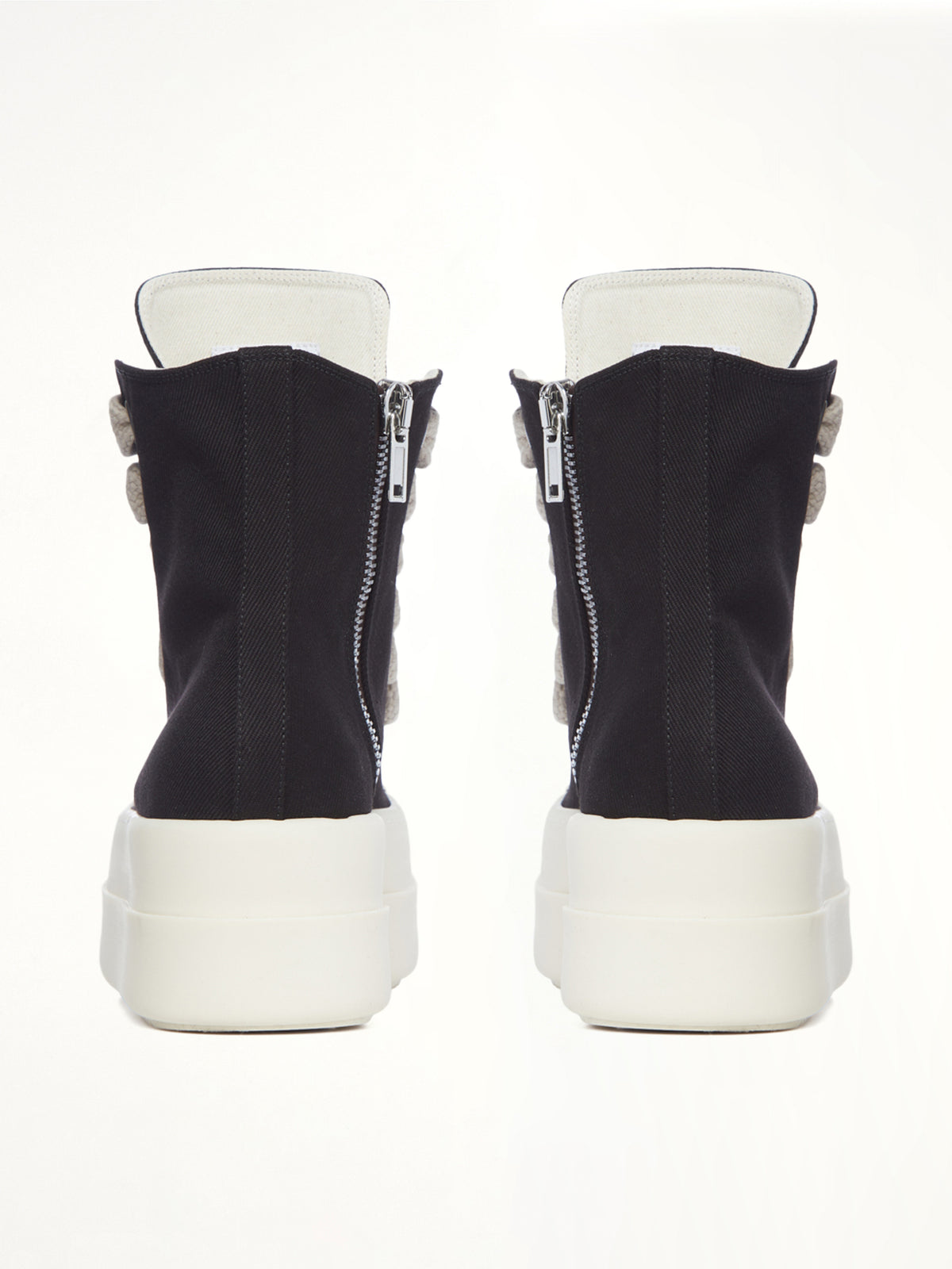 Mega Bumper Jumbolace Sneaks in Black/Milk  | RICK OWENS DRKSHDW