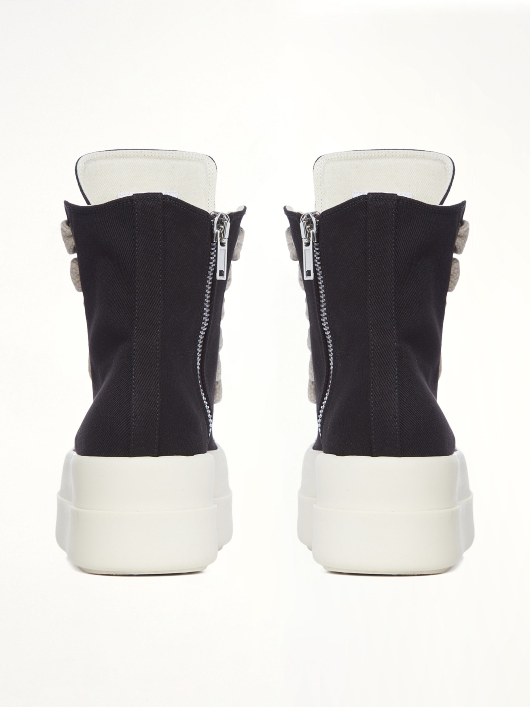 Mega Bumper Jumbolace Sneaks in Black/Milk  | RICK OWENS DRKSHDW