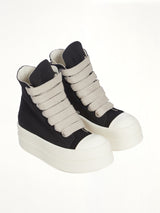 Mega Bumper Jumbolace Sneaks in Black/Milk Front View | RICK OWENS DRKSHDW