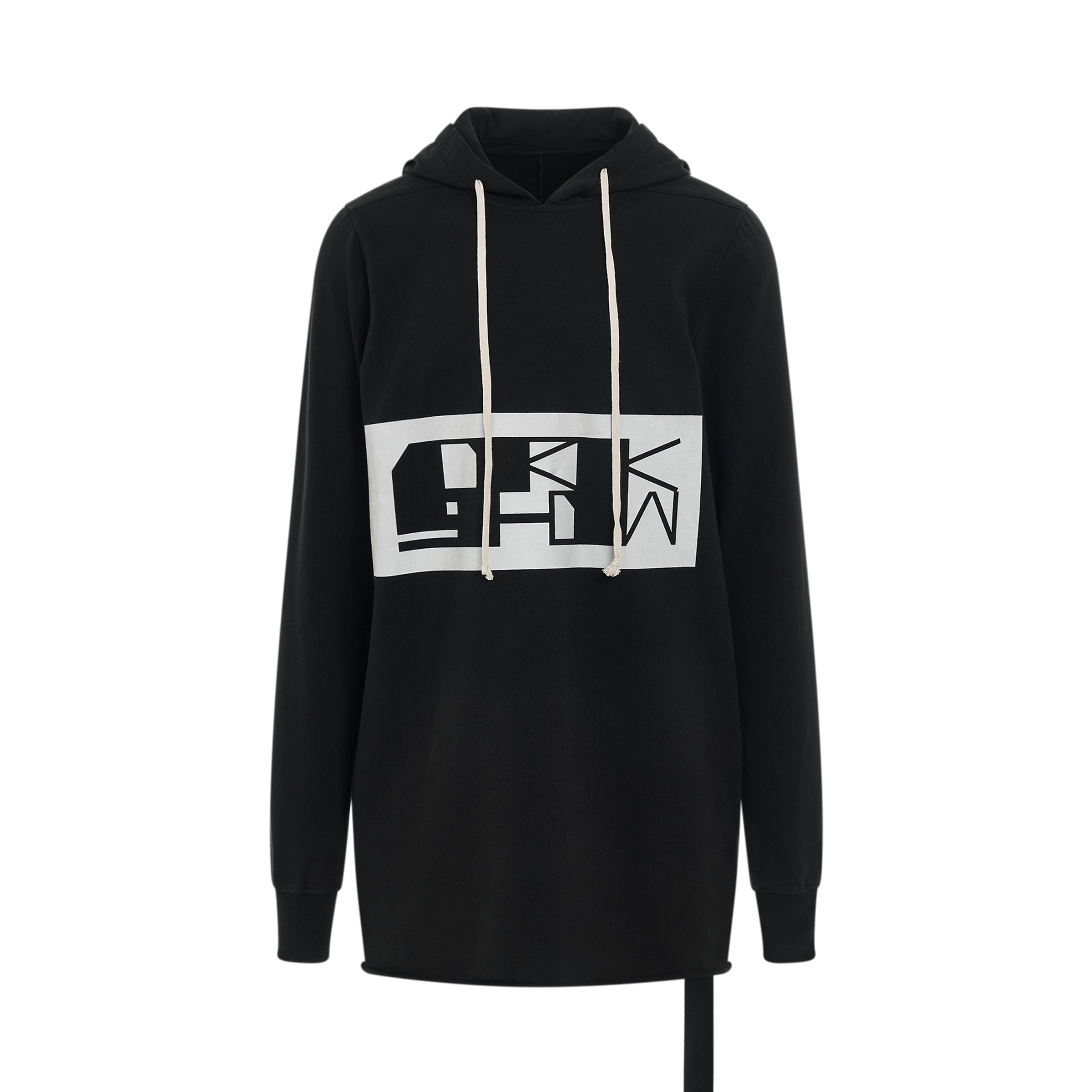 DRK Logo Print Hoodie in Black/Pearl