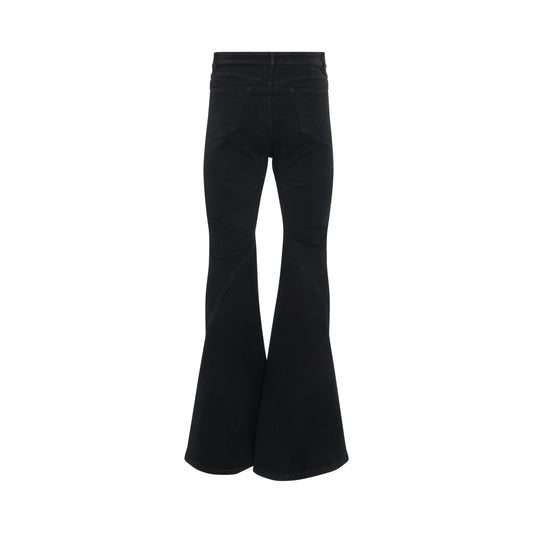 Bias Bootcut Denim Pants in Black