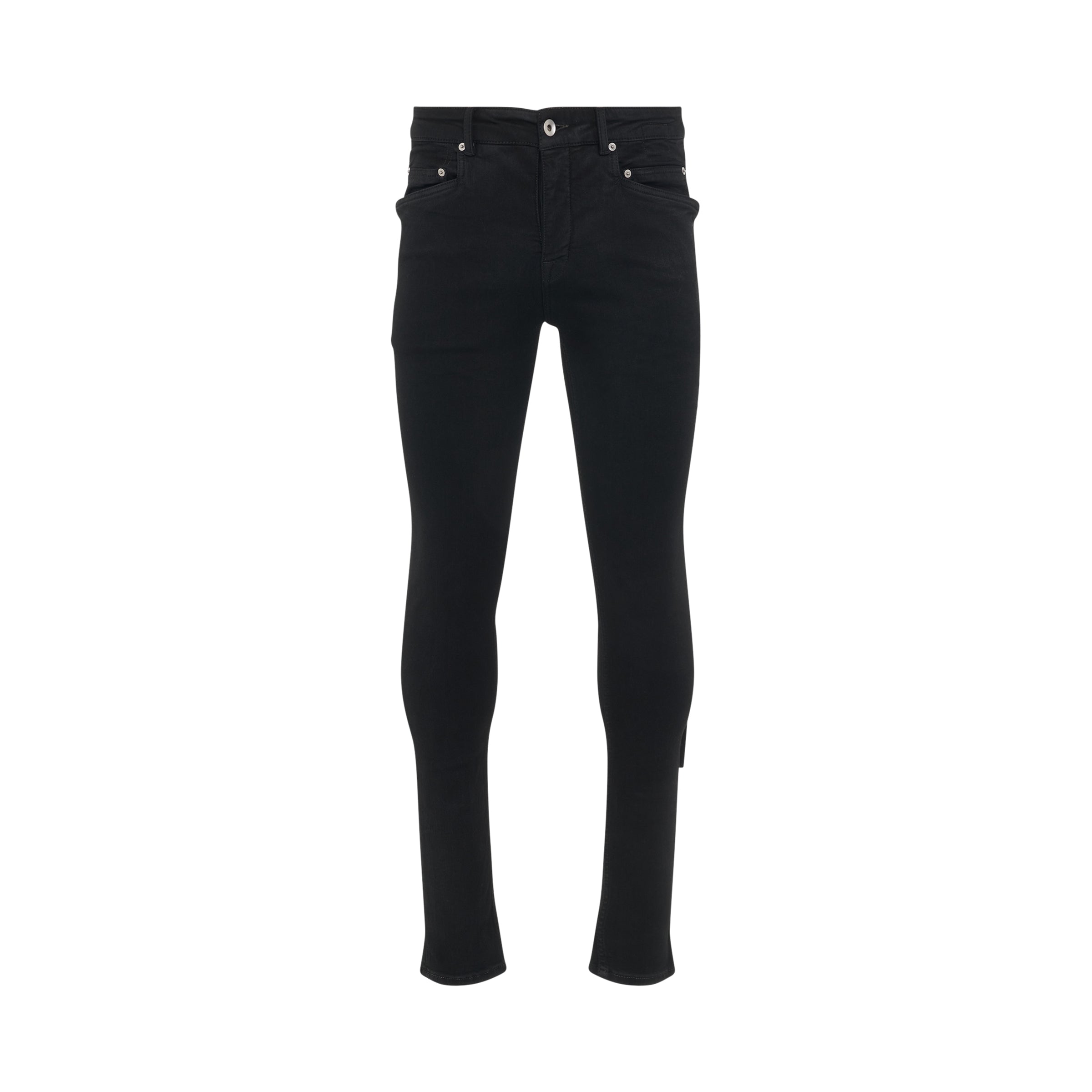 Tyrone Cut Denim Pants in Black