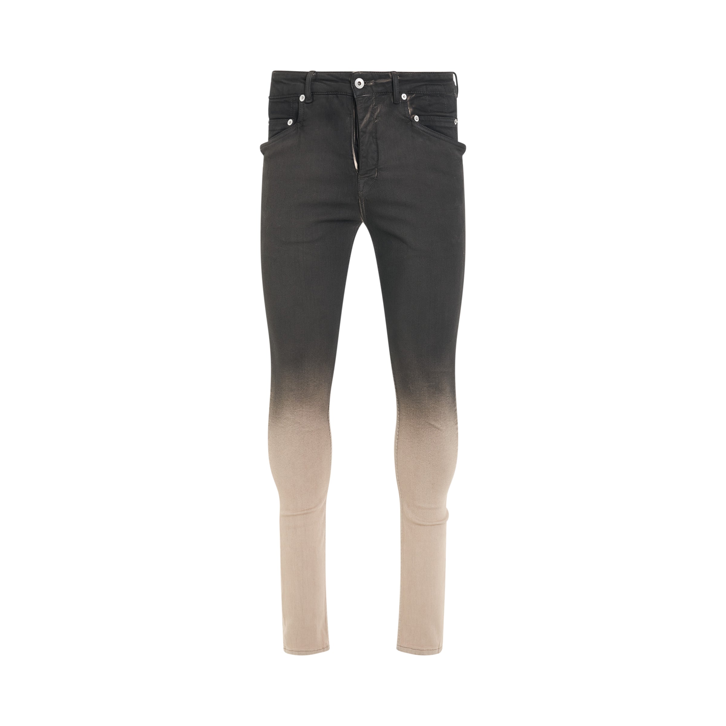 Tyrone Cut Denim Pants in Black/Pearl