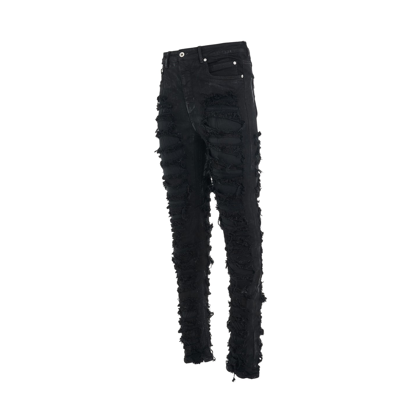 Detroit Cut Denim Pants in Black