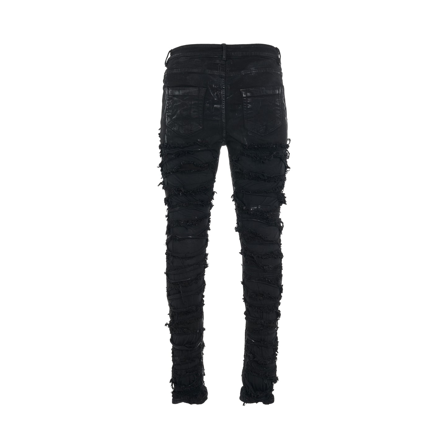 Detroit Cut Denim Pants in Black