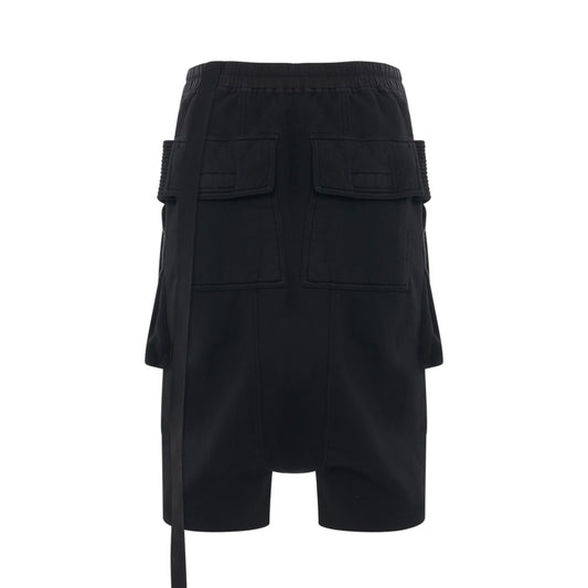 Creatch Cargo Pods Sweat Shorts in Black