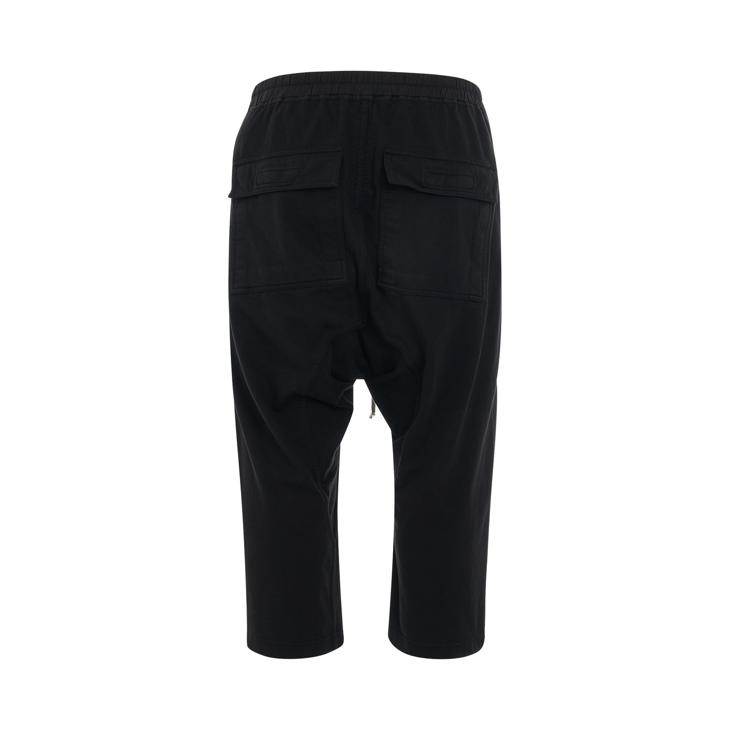 Classic Cargo Cropped Drawstring Pants in Black