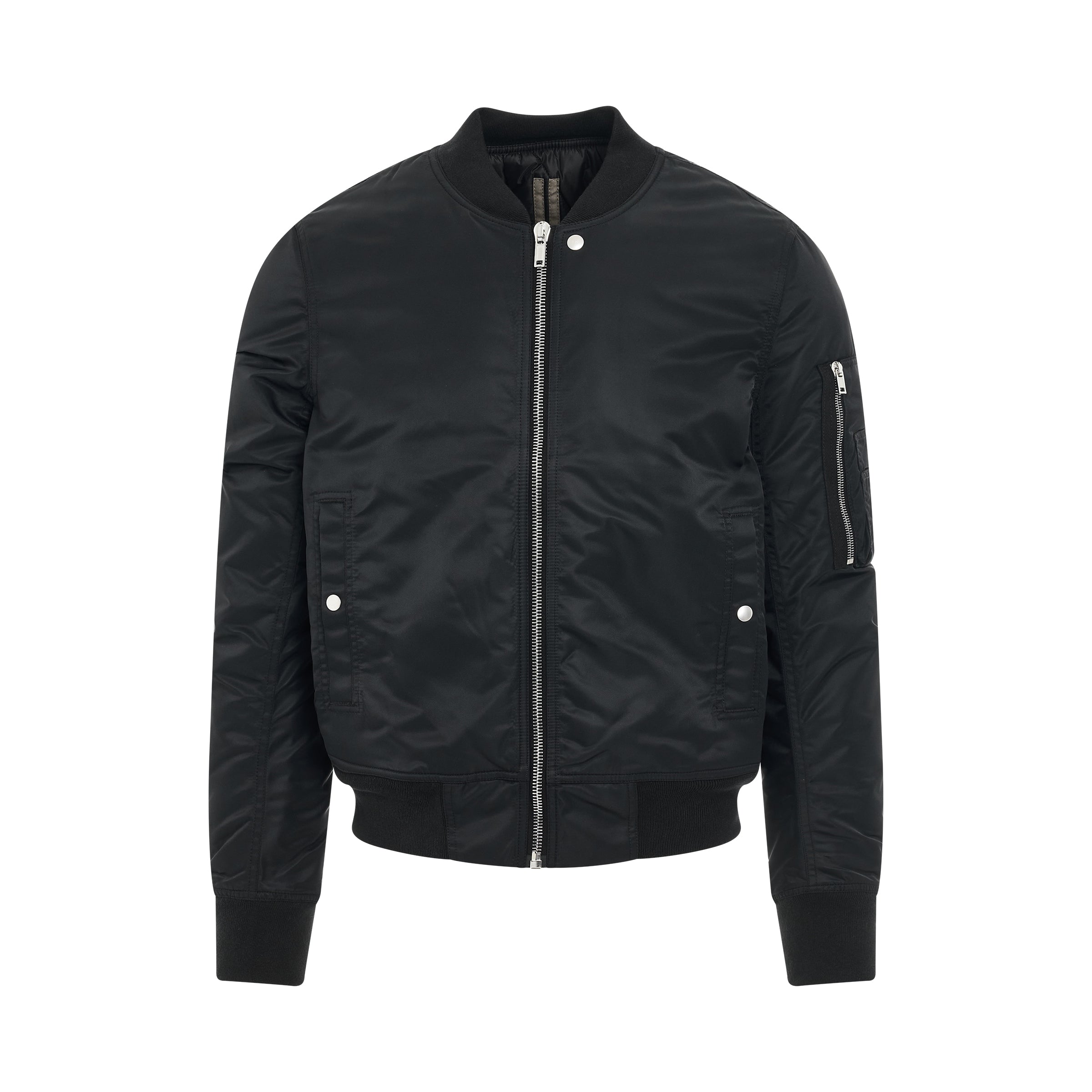 Flight Padded Bomber Jacket in Black