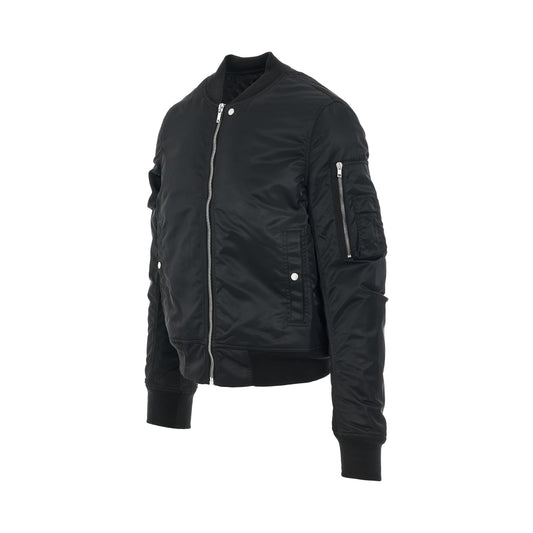 Flight Padded Bomber Jacket in Black