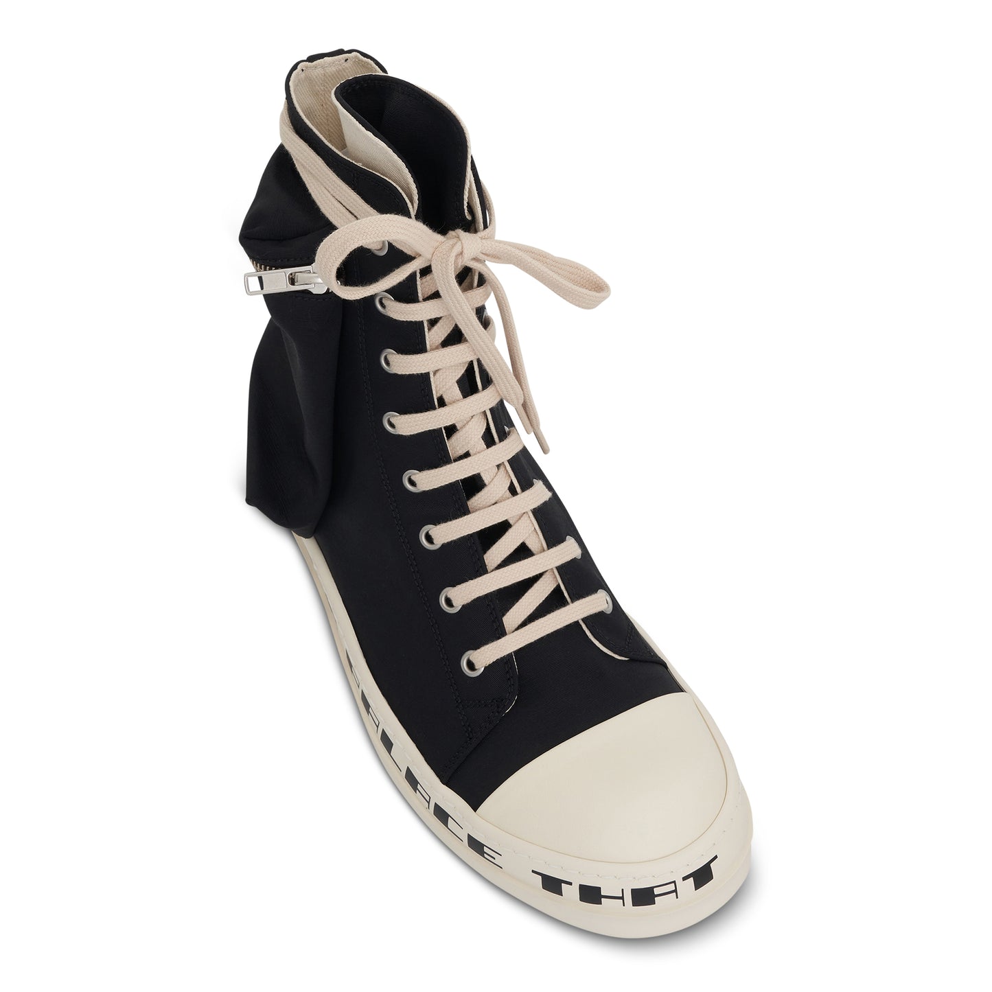 Cargo High Sneaker with Tears Bumper in Black/Milk