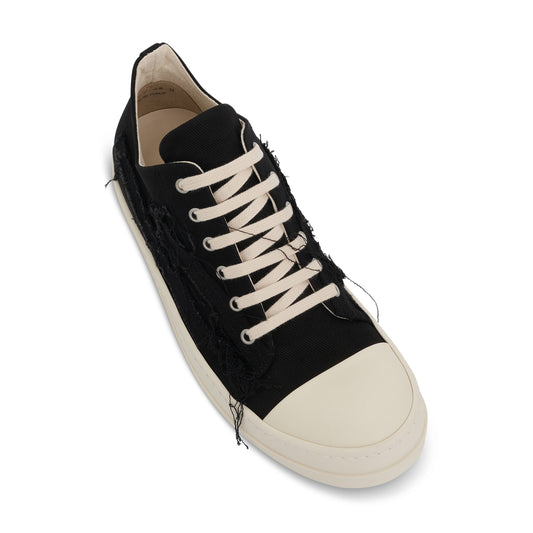 Denim Slashed Low Sneaker in Black/Milk