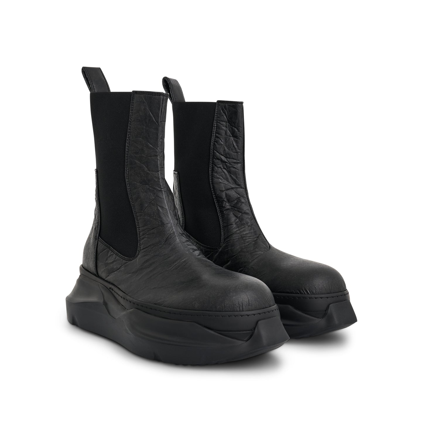 Beatle Abstract Sole Boots in Black/Black