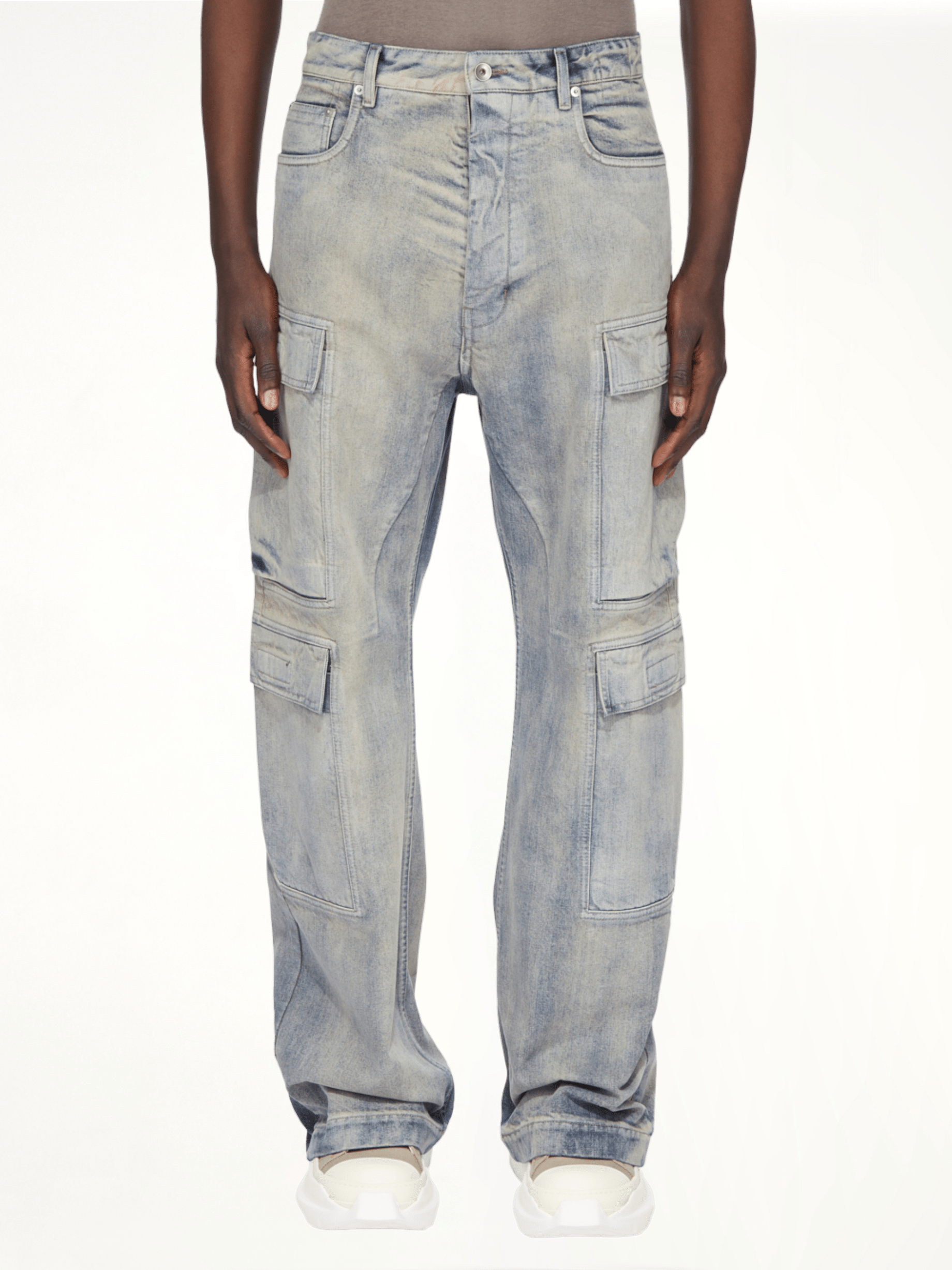 Double Cargo Jeans in Mineral Pearl