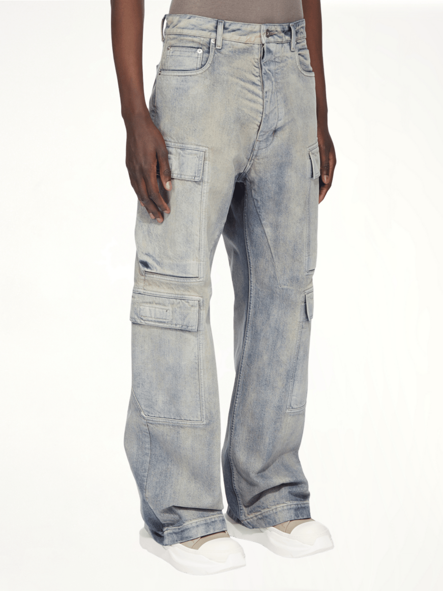 Double Cargo Jeans in Mineral Pearl