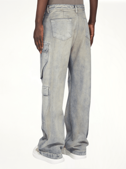 Double Cargo Jeans in Mineral Pearl