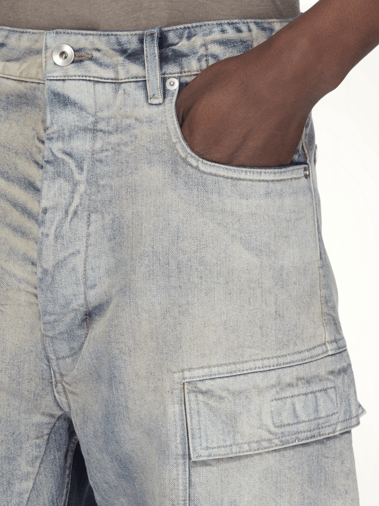 Double Cargo Jeans in Mineral Pearl