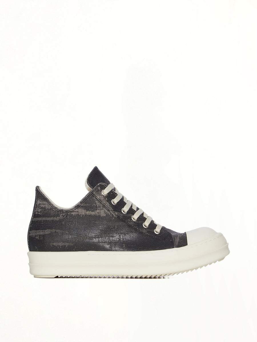Low Sneaks in Black Washed Side View | RICK OWENS DRKSHDW