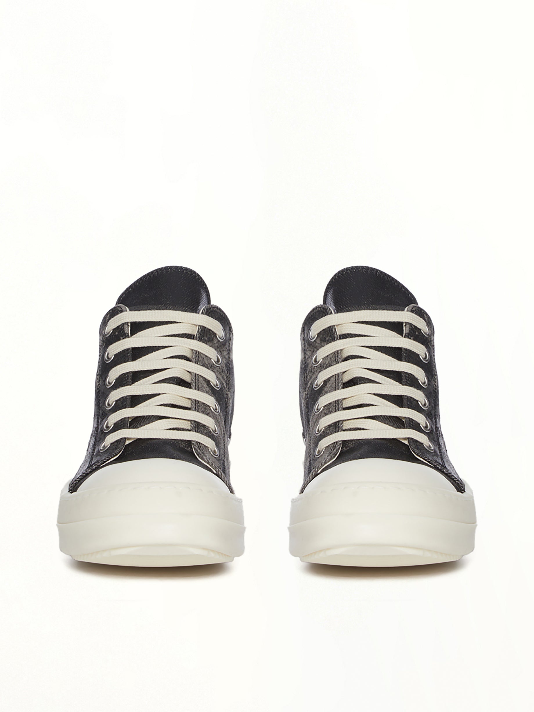 Low Sneaks in Black Washed Back View | RICK OWENS DRKSHDW