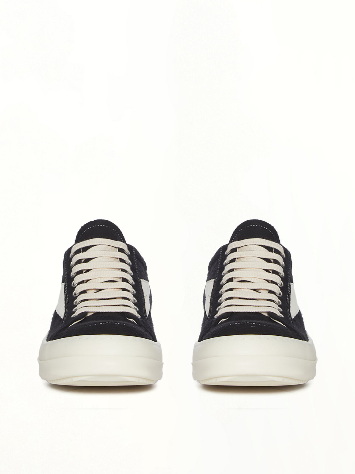 Vintage Sneaks in Black/Milk/Milk Back View | RICK OWENS DRKSHDW