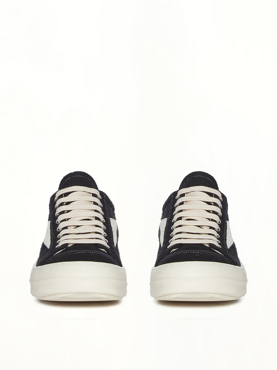 Vintage Sneaks in Black/Milk/Milk Back View | RICK OWENS DRKSHDW