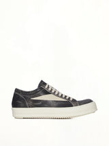 Vintage Sneaks in Black Washed Side View | RICK OWENS DRKSHDW
