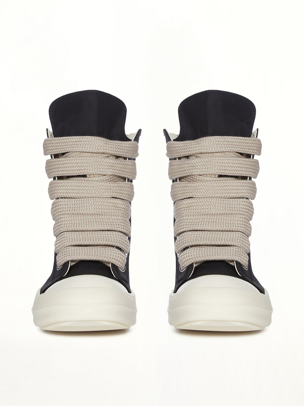 Jumbolace Sneaks in Black/Milk/Milk Back View | RICK OWENS DRKSHDW