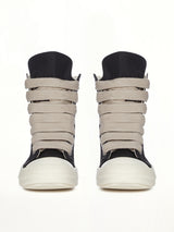 Jumbolace Sneaks in Black/Milk/Milk Back View | RICK OWENS DRKSHDW