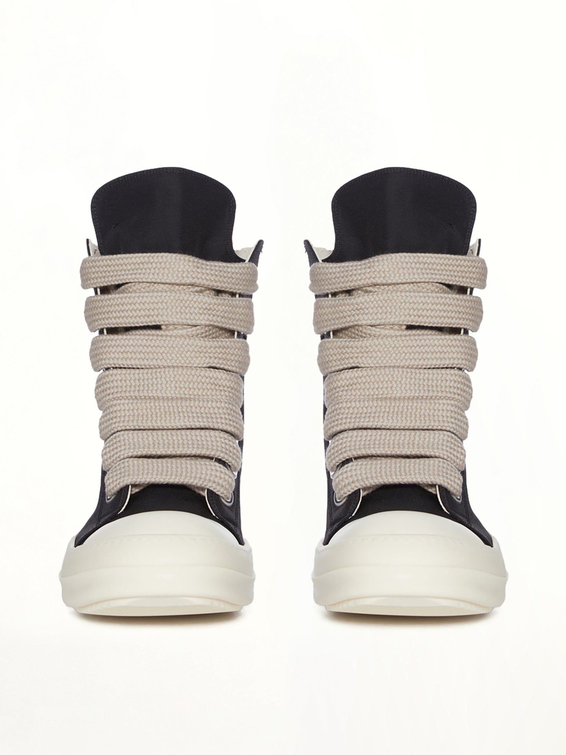 Jumbolace Sneaks in Black/Milk/Milk Back View | RICK OWENS DRKSHDW