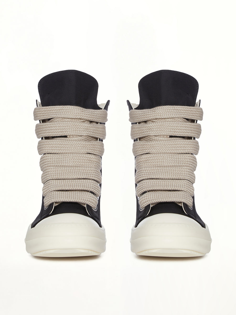 Jumbolace Sneaks in Black/Milk/Milk Back View | RICK OWENS DRKSHDW